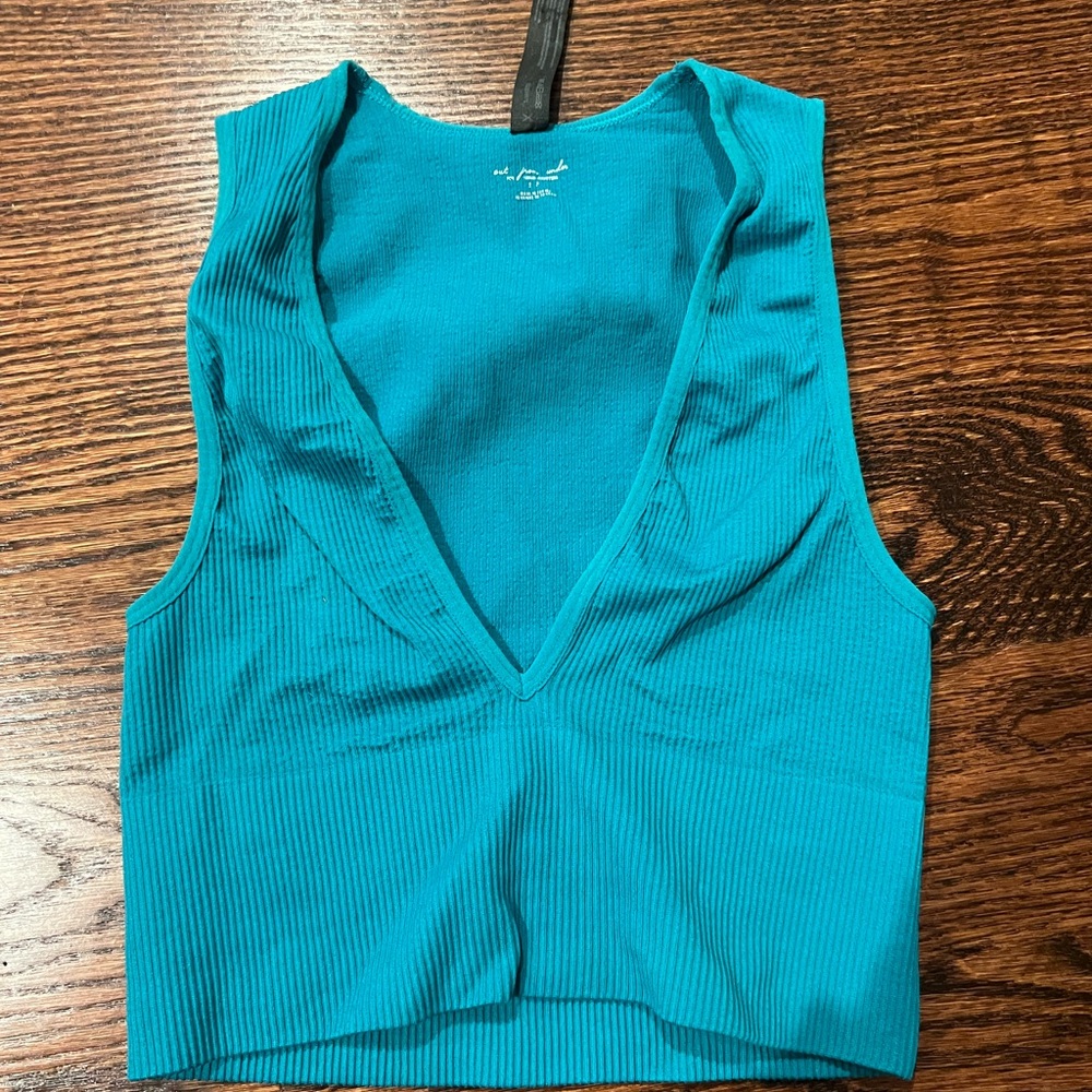 Urban Outfitters Teal Ribbed Tank